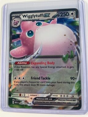 Pokemon Wigglytuff EX Pink White Holographic Trading Card